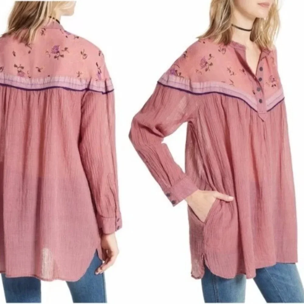 NWOT! FREE PEOPLE Hearts And Colors BLOUSE